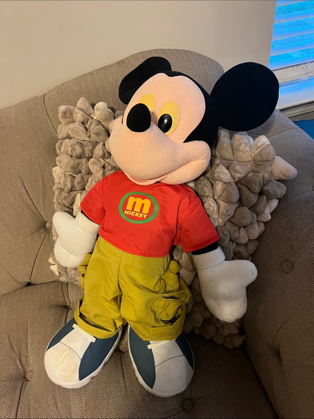 Disney Mickey Plush in Red Shirt and Yellow Pants